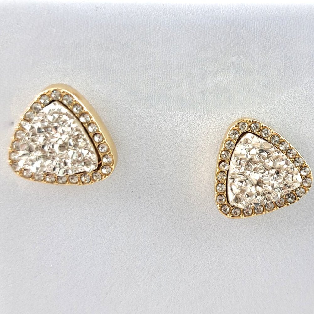 NWOT  Triangular Diamond Stud Earrings